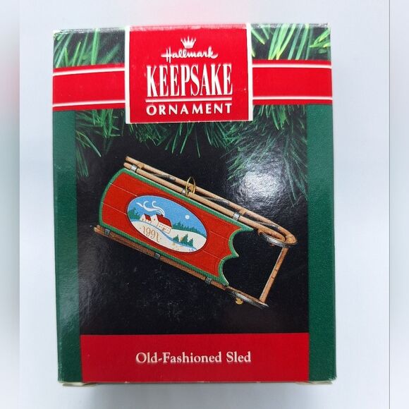 1991, OLD-FASHIONED SLED, HALLMARK KEEPSAKE ORNAMENT - Picture 1 of 9